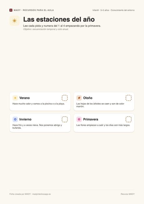 Vista previa de la ficha Las estaciones del año