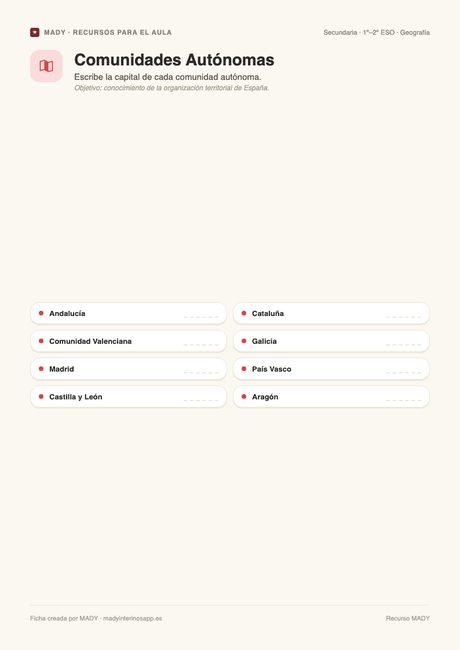 Vista previa de la ficha Comunidades Autónomas